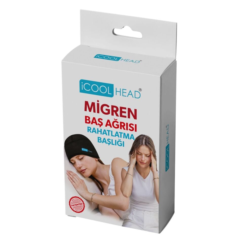 ICOOL HEAD MİGREN VE BAŞ AĞRISI GİDERİCİ BAŞLIK SOĞUK VE SICAK KOMPRES ŞAPKA (SİYAH)