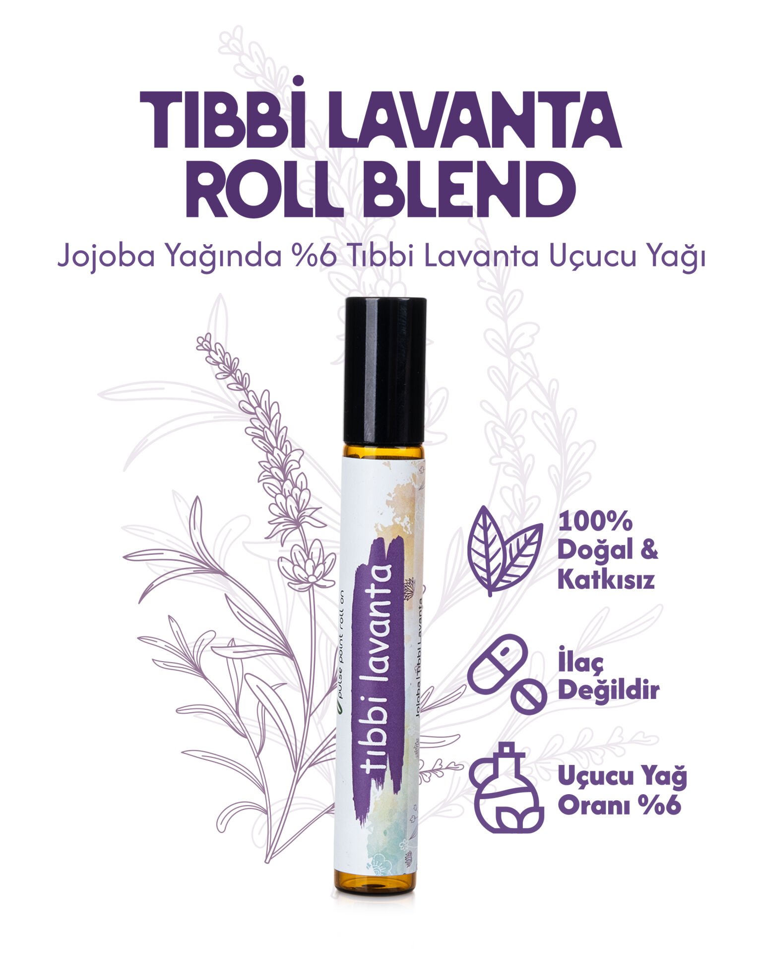 %100 DOĞAL TIBBİ LAVANTA YAĞI – STRES AZALTICI, UYKU DESTEKLEYİCİ ARAMOTERAPİ