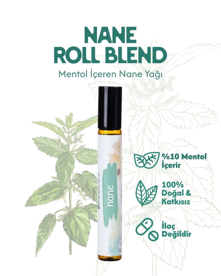 %100 DOĞAL NANE YAĞLI ROLL-ON -MİGREN VE BAŞ AĞRISINA KARŞI FERAHLATICI DESTEK